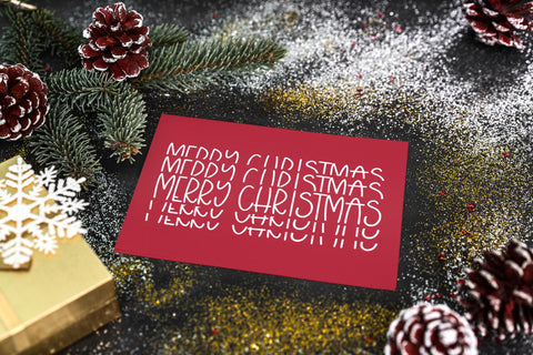 Merry Christmas Hand Lettered Stacked Font SVG DUO | So Fontsy SVG So Fontsy Design Shop 