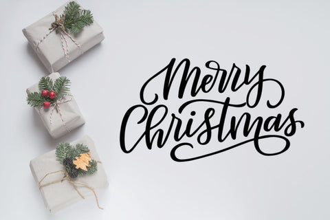 Merry Christmas Hand Lettered SVG Cut File, Christmas and Holiday SVG SVG Cerebrations 