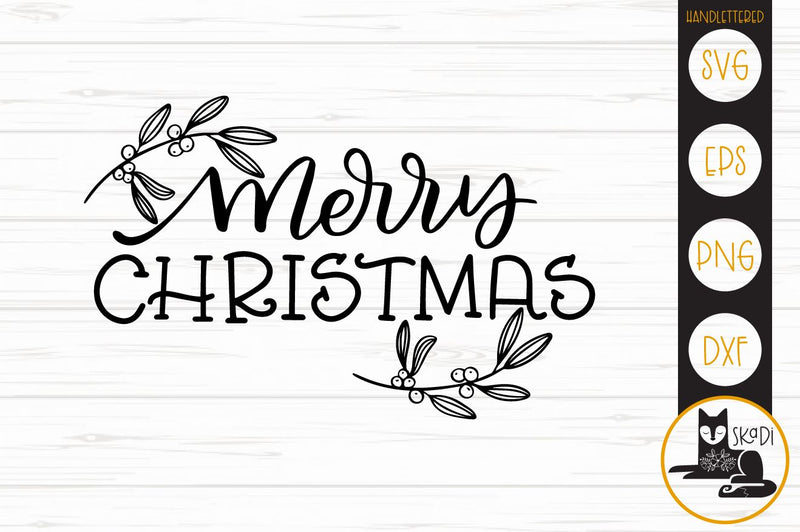 Merry Christmas Handlettered SVG SVG Skadi Designs 