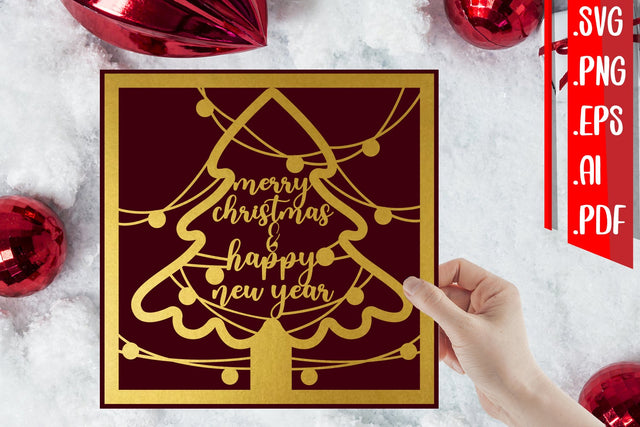 Merry Christmas & Happy New Year Cards 2 svg eps ai png pdf SVG zafrans studio 