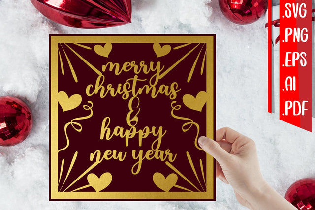 Merry Christmas & Happy New Year Cards 6 svg eps ai png pdf SVG zafrans studio 