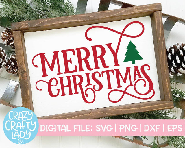 Merry Christmas | Holiday SVG Cut File SVG Crazy Crafty Lady Co. 