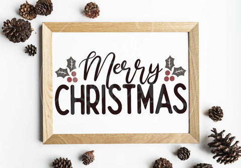Merry Christmas Holly Berries SVG So Fontsy Design Shop 