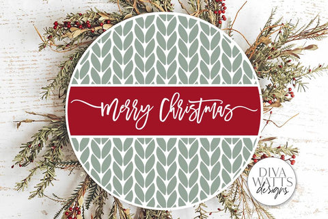 Merry Christmas Knit Pattern SVG | Winter Round Design SVG Diva Watts Designs 