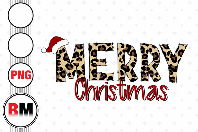 Merry Christmas Leopard PNG Files Sublimation BMDesign 