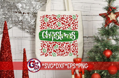 Merry Christmas Leopard SVG DXF EPS PNG SVG Greedy Stitches 