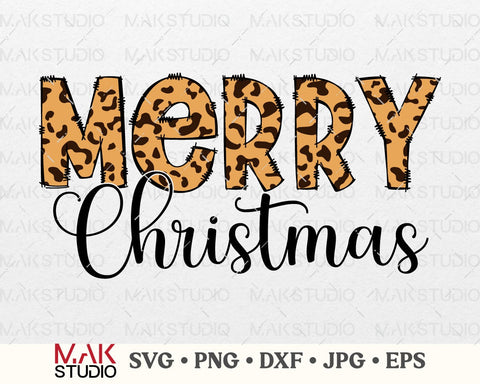 Merry christmas leopard svg, Merry christmas svg, Christmas svg, Christmas shirt svg, Leopard svg, Leopard christmas SVG MAKStudion 