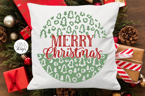 Merry Christmas Leopard SVG | Winter Round Design SVG Diva Watts Designs 