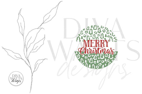 Merry Christmas Leopard SVG | Winter Round Design SVG Diva Watts Designs 