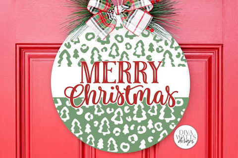 Merry Christmas Leopard SVG | Winter Round Design SVG Diva Watts Designs 