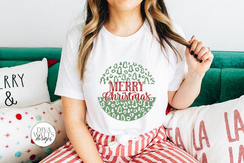 Merry Christmas Leopard SVG | Winter Round Design SVG Diva Watts Designs 