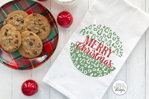 Merry Christmas Leopard SVG | Winter Round Design SVG Diva Watts Designs 