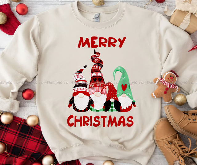 Merry Christmas Light Gnome Sublimation Design Download Sublimation ToriDesigns 
