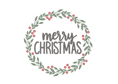 Merry Christmas Machine Embroidery Design, Wreath Embroidery Design, 7 sizes, Instant Download Embroidery/Applique DESIGNS Nino Nadaraia 
