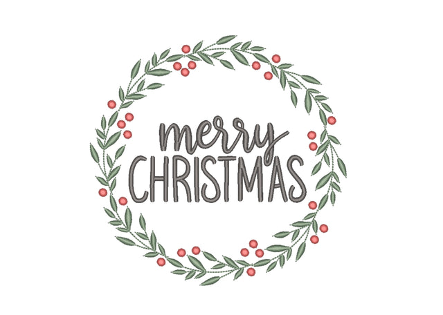 Merry Christmas Machine Embroidery Design, Wreath Embroidery Design, 7 sizes, Instant Download Embroidery/Applique DESIGNS Nino Nadaraia 