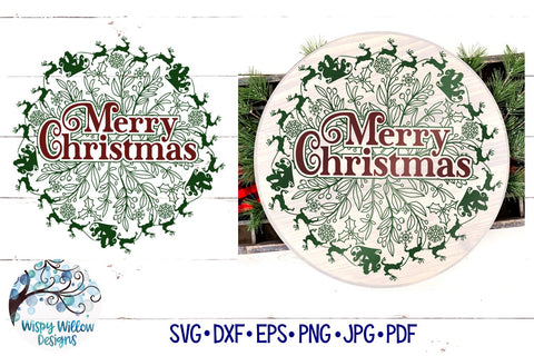 Merry Christmas Mandala SVG SVG Wispy Willow Designs 