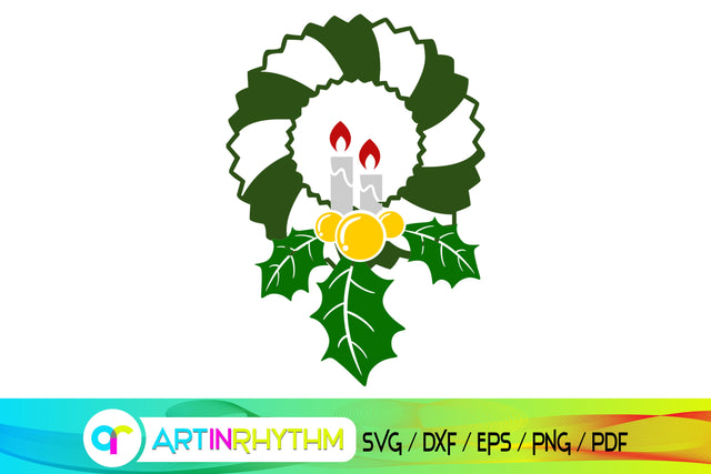 Merry Christmas, Merry Christmas SVG, Christmas SVG, Christmas Cut files, Christmas wreath, Christmas wreath SVG, Wreath SVG SVG Artinrhythm shop 