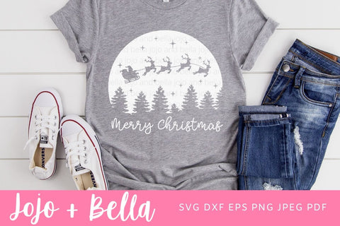 Merry Christmas Moon Svg, Santa Sleigh Svg, Christmas Shirt Svg, Christmas Gift png, Christmas Sign DXF, Christmas Svgs, Christmas Shirt PNG SVG Jojo&Bella 