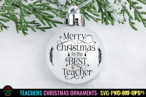 Merry Christmas Ornament I Teacher Christmas Ornament SVG SVG Happy Printables Club 