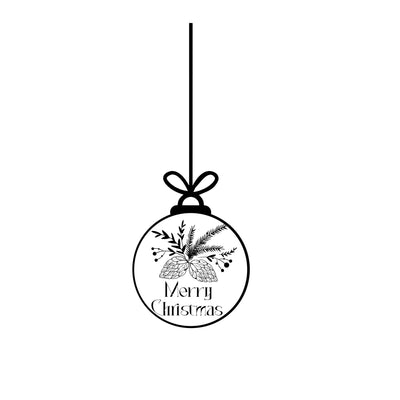 Merry Christmas Ornament outline SVG, Digital Download, Christmas Tree bulb Cut File, Holiday Clipart, Cute Ornament SVG Whitetailcrafts 