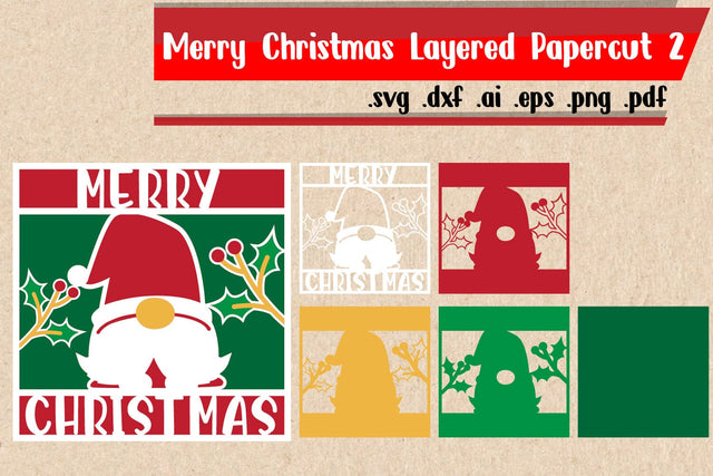 Merry Christmas Papercut Layered 2 SVG zafrans studio 