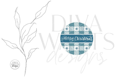 Merry Christmas Plaid Pattern SVG | Round Winter Welcome Design SVG Diva Watts Designs 