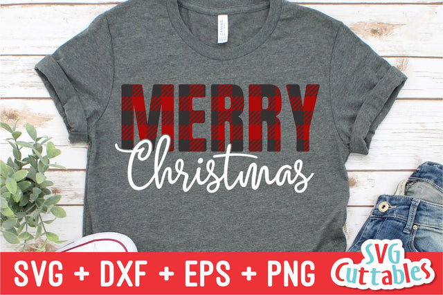 Merry Christmas Plaid Svg Cuttables 