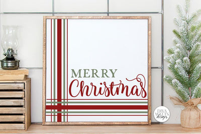 Merry Christmas Plaid SVG | Farmhouse Design SVG Diva Watts Designs 