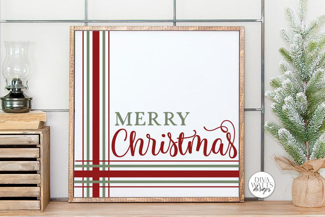 Merry Christmas Plaid SVG | Farmhouse Design SVG Diva Watts Designs 