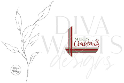 Merry Christmas Plaid SVG | Farmhouse Round Design SVG Diva Watts Designs 