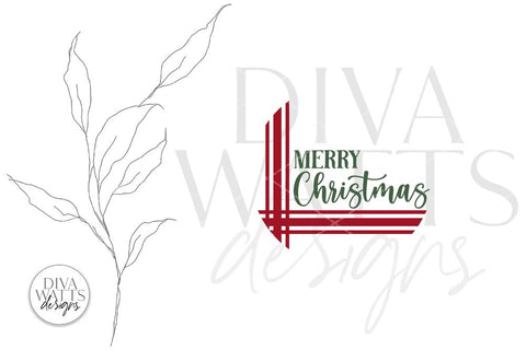 Merry Christmas Plaid SVG | Winter Round Sign Design SVG Diva Watts Designs 