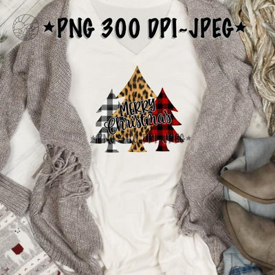 Merry Christmas - Plaid - Trees -SVG - DXF - EPS - PNG SVG On the Beach Boutique 