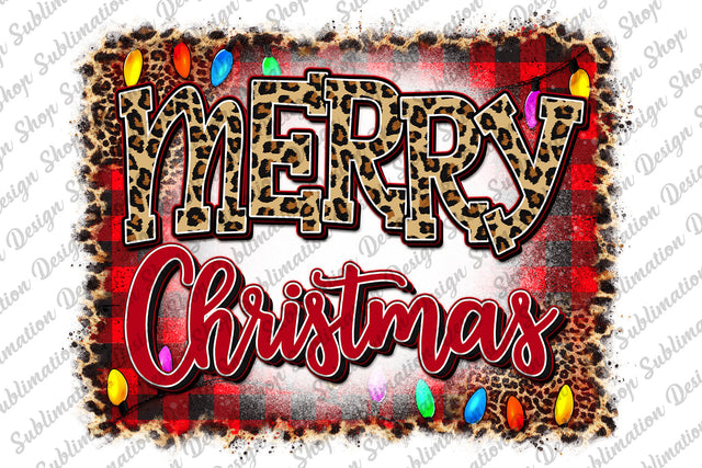 Merry Christmas Png, Christmas Png, Christmas Sublimation, Leopard Christmas Png, Buffalo Plaid Png, Sublimation Designs, Digital Download Sublimation SublimationDesignShop 