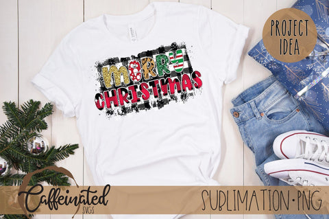 Merry Christmas PNG, Christmas Sublimation Design Sublimation Caffeinated SVGs 