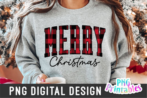 Merry Christmas png - Christmas Sublimation - Merry Christmas plaid png Print File For Sublimation Or Print - Digital Download Sublimation Svg Cuttables 