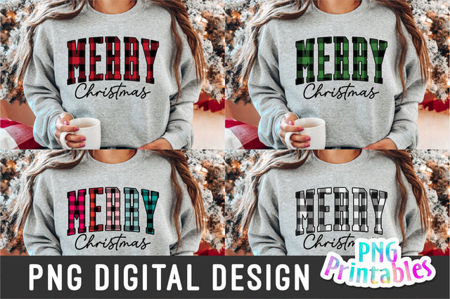 Merry Christmas png - Christmas Sublimation - Merry Christmas plaid png Print File For Sublimation Or Print - Digital Download Sublimation Svg Cuttables 