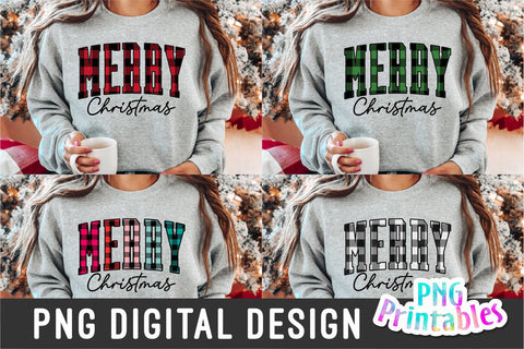 Merry Christmas png - Christmas Sublimation - Merry Christmas plaid png Print File For Sublimation Or Print - Digital Download Sublimation Svg Cuttables 