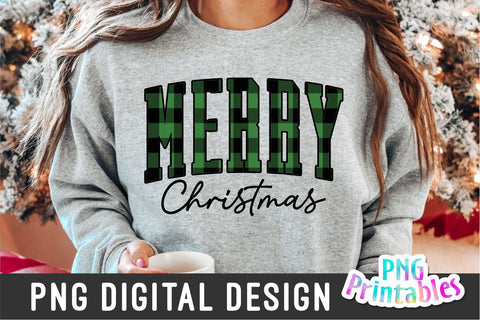 Merry Christmas png - Christmas Sublimation - Merry Christmas plaid png Print File For Sublimation Or Print - Digital Download Sublimation Svg Cuttables 