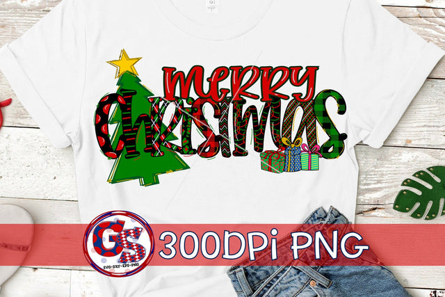 Merry Christmas PNG for Sublimation Sublimation Greedy Stitches 