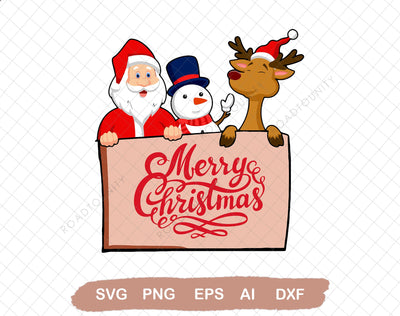 Merry Christmas Png, Santa Claus svg, Reindeer, Snowman, Holiday Winter svg, Retro Christmas, Christmas Design, Sublimation File SVG DiamondDesign 
