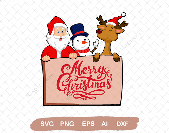 Merry Christmas Png, Santa Claus svg, Reindeer, Snowman, Holiday Winter svg, Retro Christmas, Christmas Design, Sublimation File SVG DiamondDesign 