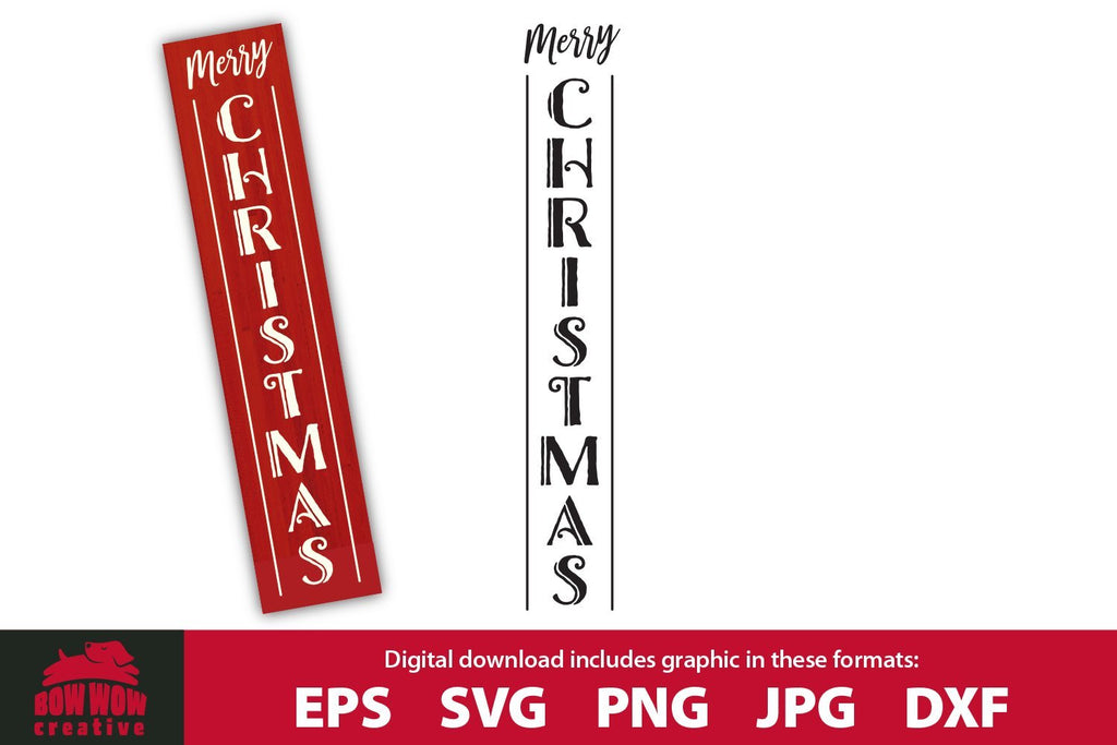 Merry Christmas Porch Sign Sign SVG Cutting File - So Fontsy