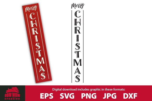 Merry Christmas Porch Sign Sign SVG Cutting File SVG Bow Wow Creative 