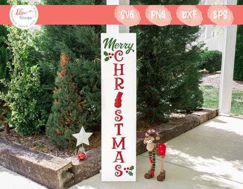 Merry Christmas Porch Sign - SVG, PNG, DXF, EPS SVG Elsie Loves Design 