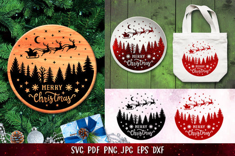 Merry Christmas Quote Bundle SVG | Christmas Round Sign SVG SVG goodfox86 