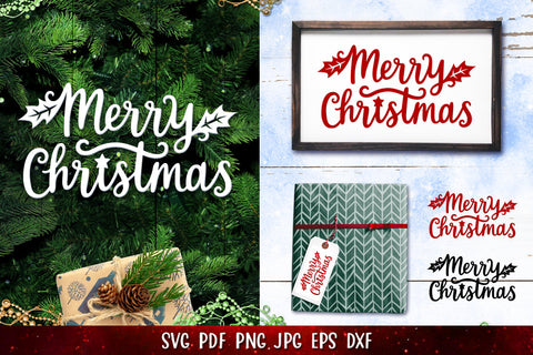 Merry Christmas Quote Bundle SVG | Christmas Round Sign SVG SVG goodfox86 