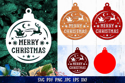 Merry Christmas Quote Bundle SVG | Christmas Round Sign SVG SVG goodfox86 