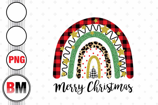 Merry Christmas Rainbow PNG Files Sublimation BMDesign 
