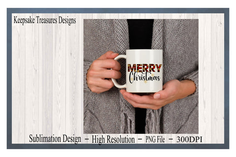 Merry Christmas, Red Buffalo Plaid, Sublimation PNG Design Sublimation Keepsake Treasures Designs LLC. 