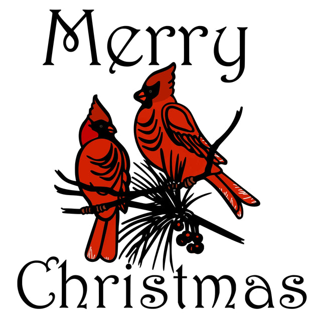 Merry Christmas Red Cardinal Clipart PNG Download Cricut, silhouette, Clip art, Christmas card art, Cardinal bird png Sublimation download Sublimation Whitetailcrafts 